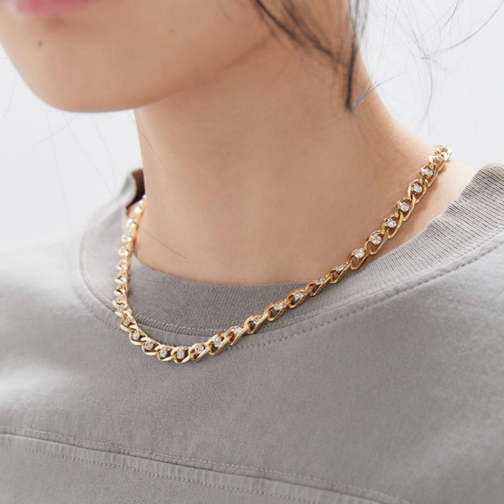 Vanessa Mooney The Benjamin Gold Tone Crystal Chain